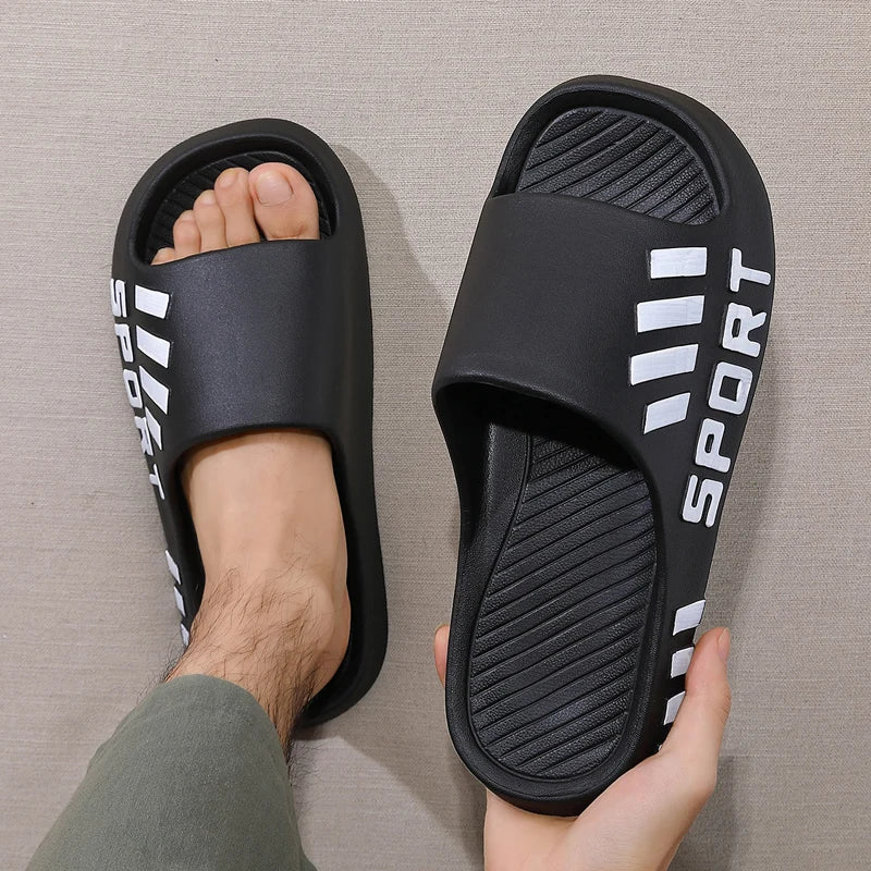 Summer Fashion Slippers For Men Indoor Outdoor Sandals Beach Flip Flop Thick Sole Male Slides Summer Non-Slip Men Shower Slipper - Image 2