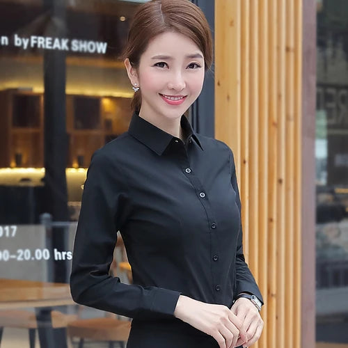 Women Shirts Blouses Women White Shirt Long Sleeve Blouse Female Tops OL Basic Shirt Blouses 2023 Fashion Elegant Woman Clothing - Image 12
