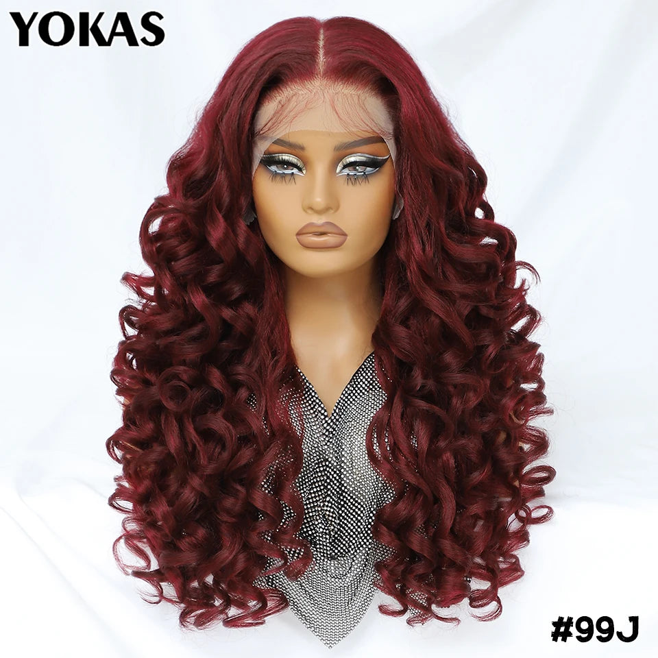 Latisha 13X6 Synthetic Lace Frontal Wig Pre Plucked Lace Front Wig With Baby Hair For Women Curly Highlight Ombre Blonde Female - Image 7