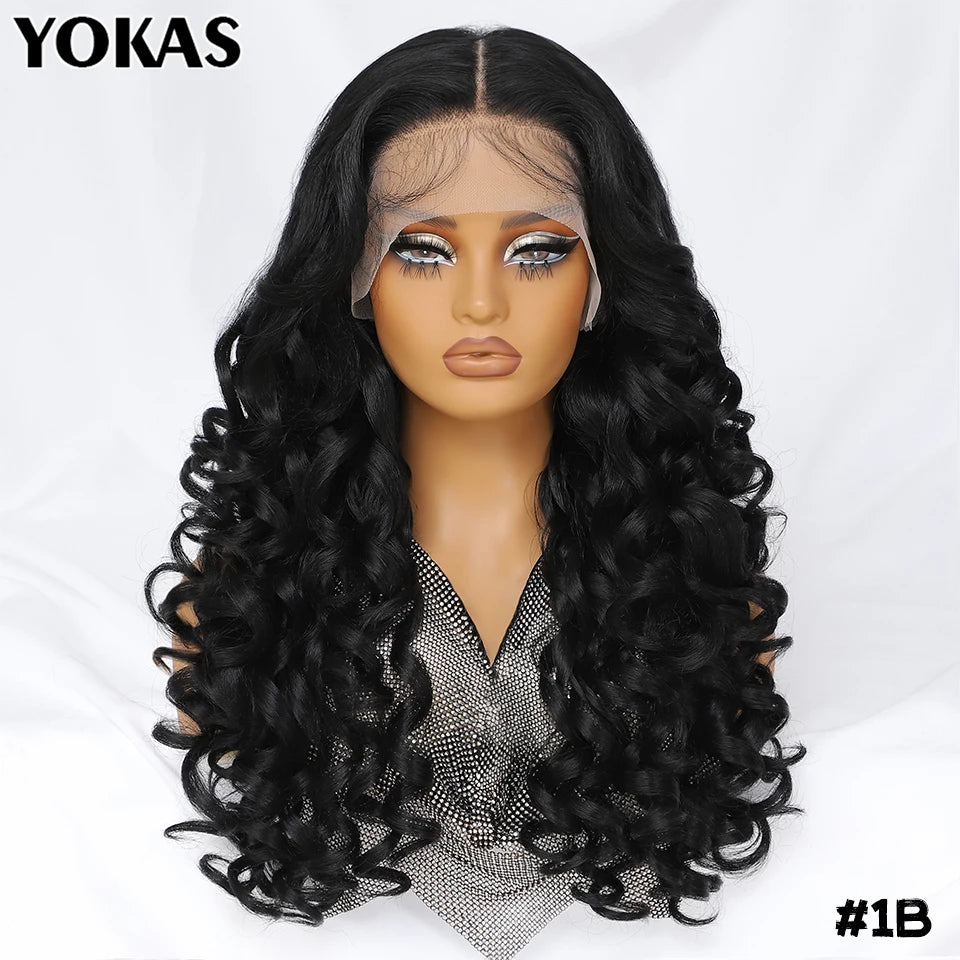 Latisha 13X6 Synthetic Lace Frontal Wig Pre Plucked Lace Front Wig With Baby Hair For Women Curly Highlight Ombre Blonde Female - Image 23