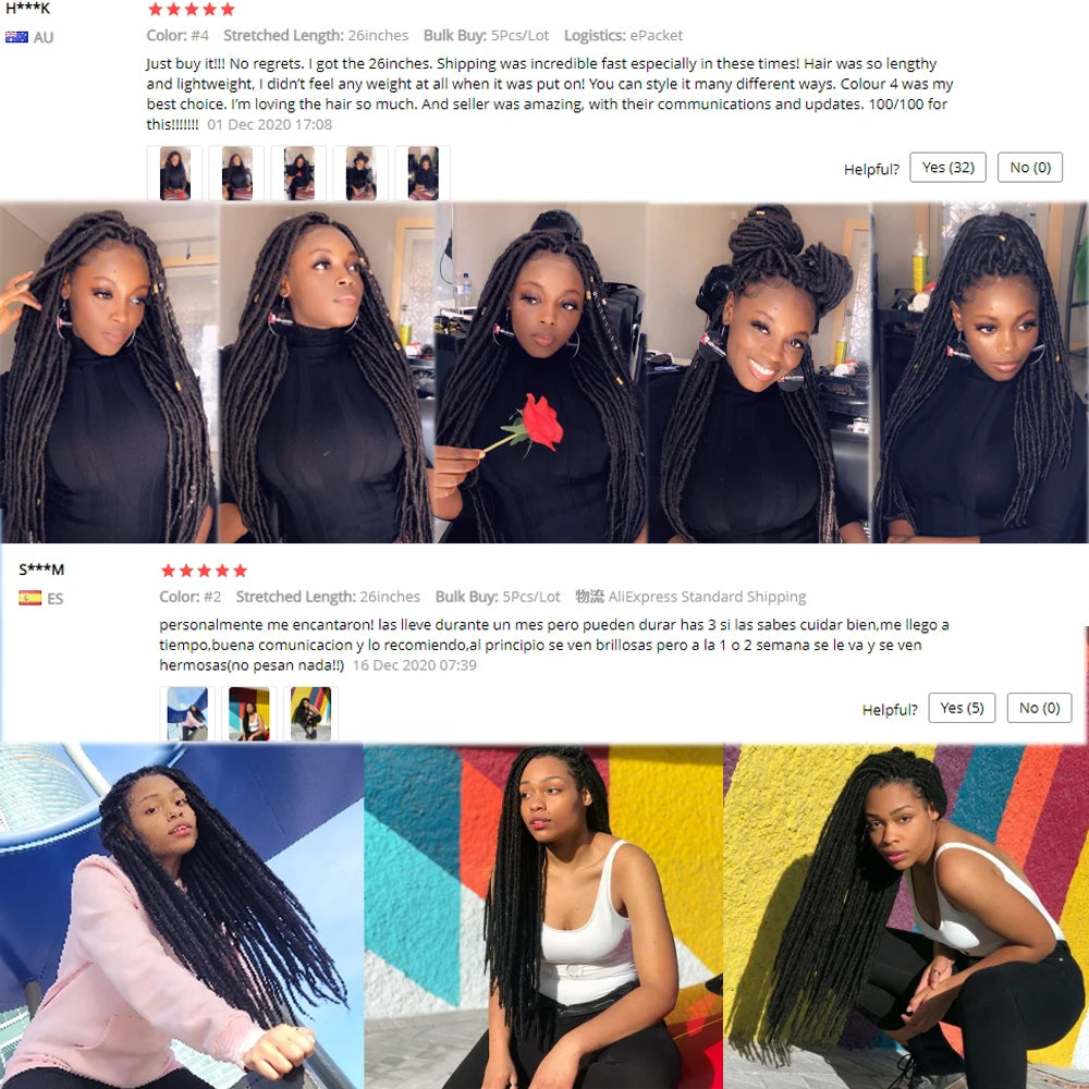 Synthetic Faux Locs Crochet Braids Hair Dreadlocks Knotless Hook Dreads Ombre Color Braiding Hair Extensions For Women X-TRESS - Image 5