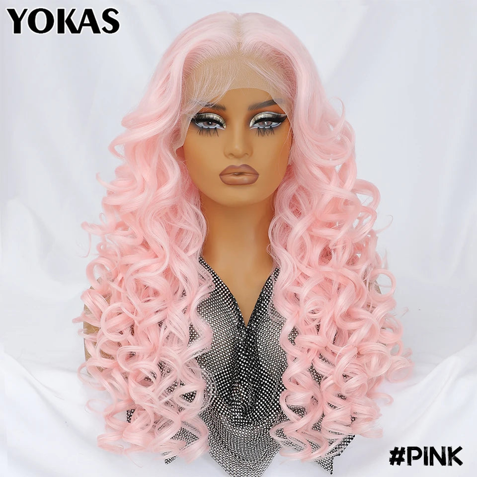 Latisha 13X6 Synthetic Lace Frontal Wig Pre Plucked Lace Front Wig With Baby Hair For Women Curly Highlight Ombre Blonde Female - Image 16