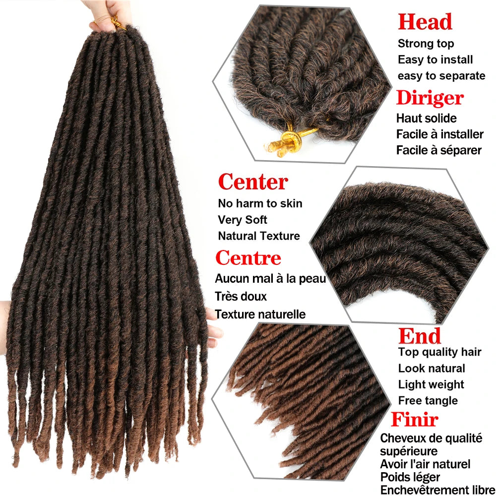 Synthetic Faux Locs Crochet Braids Hair Dreadlocks Knotless Hook Dreads Ombre Color Braiding Hair Extensions For Women X-TRESS - Image 2