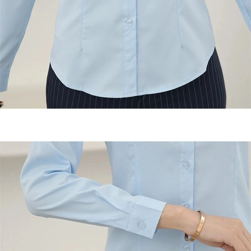 Women Shirts Blouses Women White Shirt Long Sleeve Blouse Female Tops OL Basic Shirt Blouses 2023 Fashion Elegant Woman Clothing - Image 6