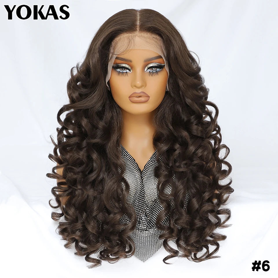 Latisha 13X6 Synthetic Lace Frontal Wig Pre Plucked Lace Front Wig With Baby Hair For Women Curly Highlight Ombre Blonde Female - Image 20