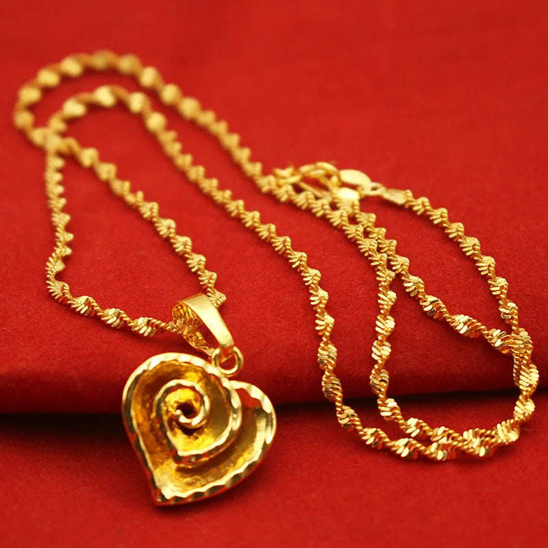 9999 24K REAL gold necklace women's real gold necklace pendant gold necklace women's jewelry fashion hundred items - Image 20