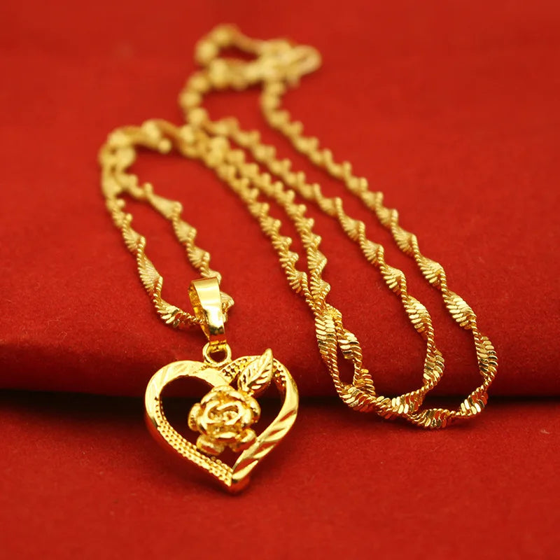 9999 24K REAL gold necklace women's real gold necklace pendant gold necklace women's jewelry fashion hundred items - Image 14