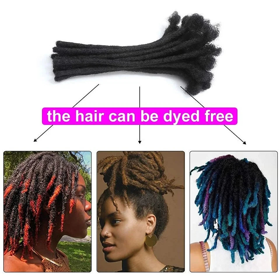 Dreadlocks Brazilian Real Human Hair Strand Crochet Braid Hair Loc Extension 0.6cm Afro Kinky Braiding Handmade locks Wholesale - Image 4