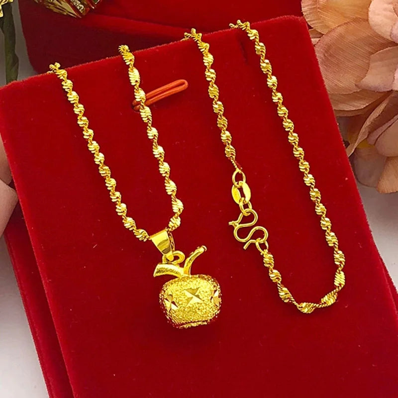 9999 24K REAL gold necklace women's real gold necklace pendant gold necklace women's jewelry fashion hundred items - Image 22
