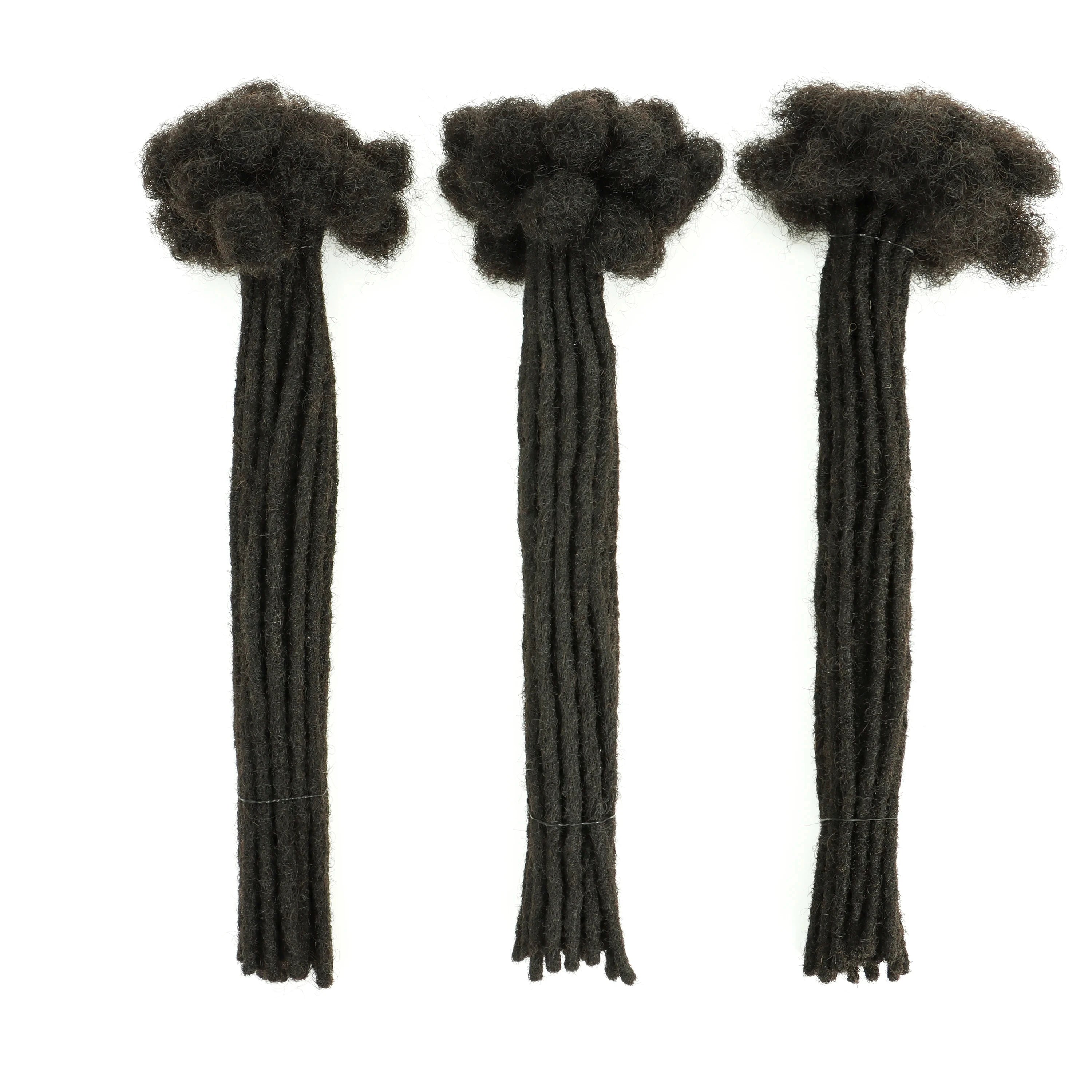 Dreadlocks Brazilian Real Human Hair Strand Crochet Braid Hair Loc Extension 0.6cm Afro Kinky Braiding Handmade locks Wholesale - Image 2