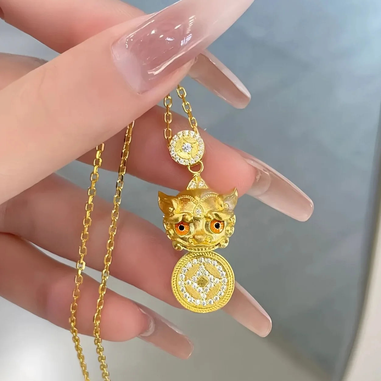 9999 24K REAL gold necklace women's real gold necklace pendant gold necklace women's jewelry fashion hundred items - Image 23