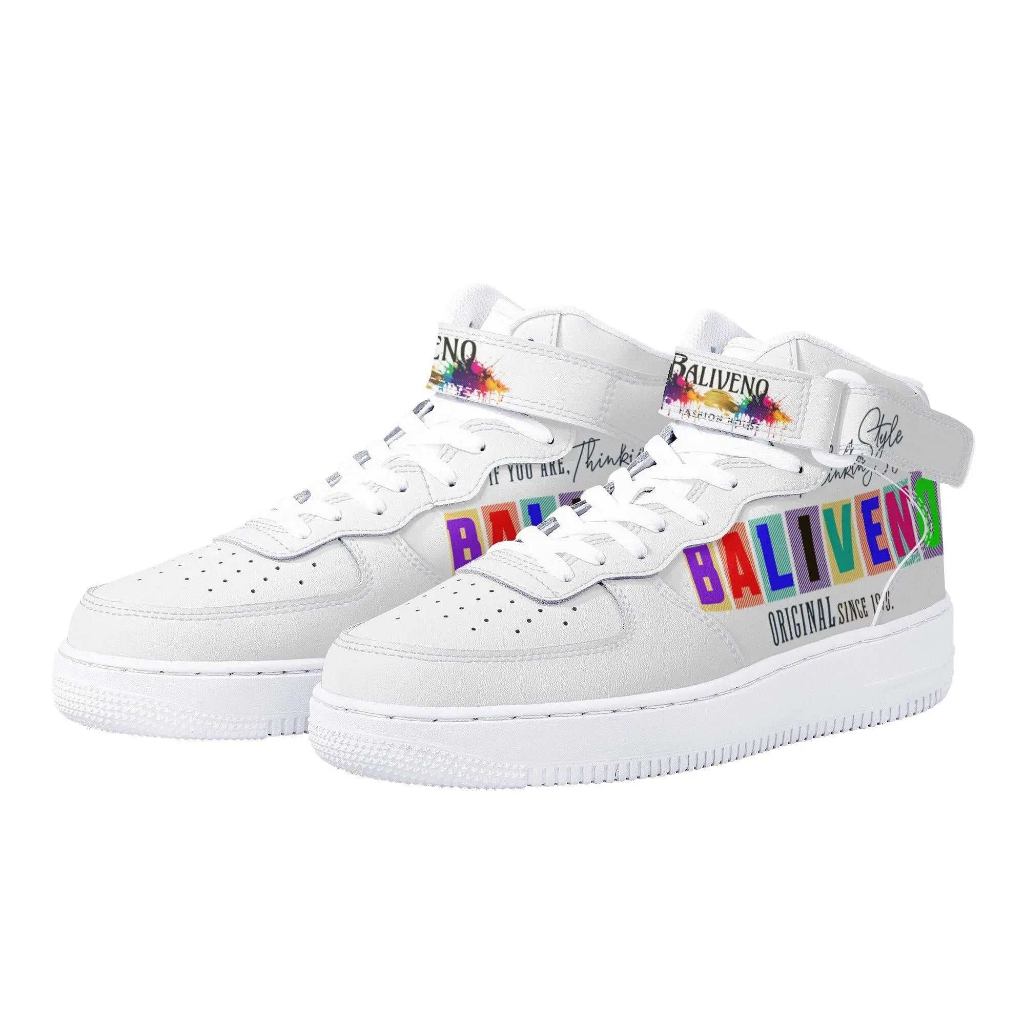 Baliveno UnisexBaliveno Unisex High Top Leather Sneakers* Custom all-over printed shoes with lace-up and velcro closure construction for a snug fit.* Made of high-quality eco-friendly PU upper to keep your shoes clean, wa[Bal]