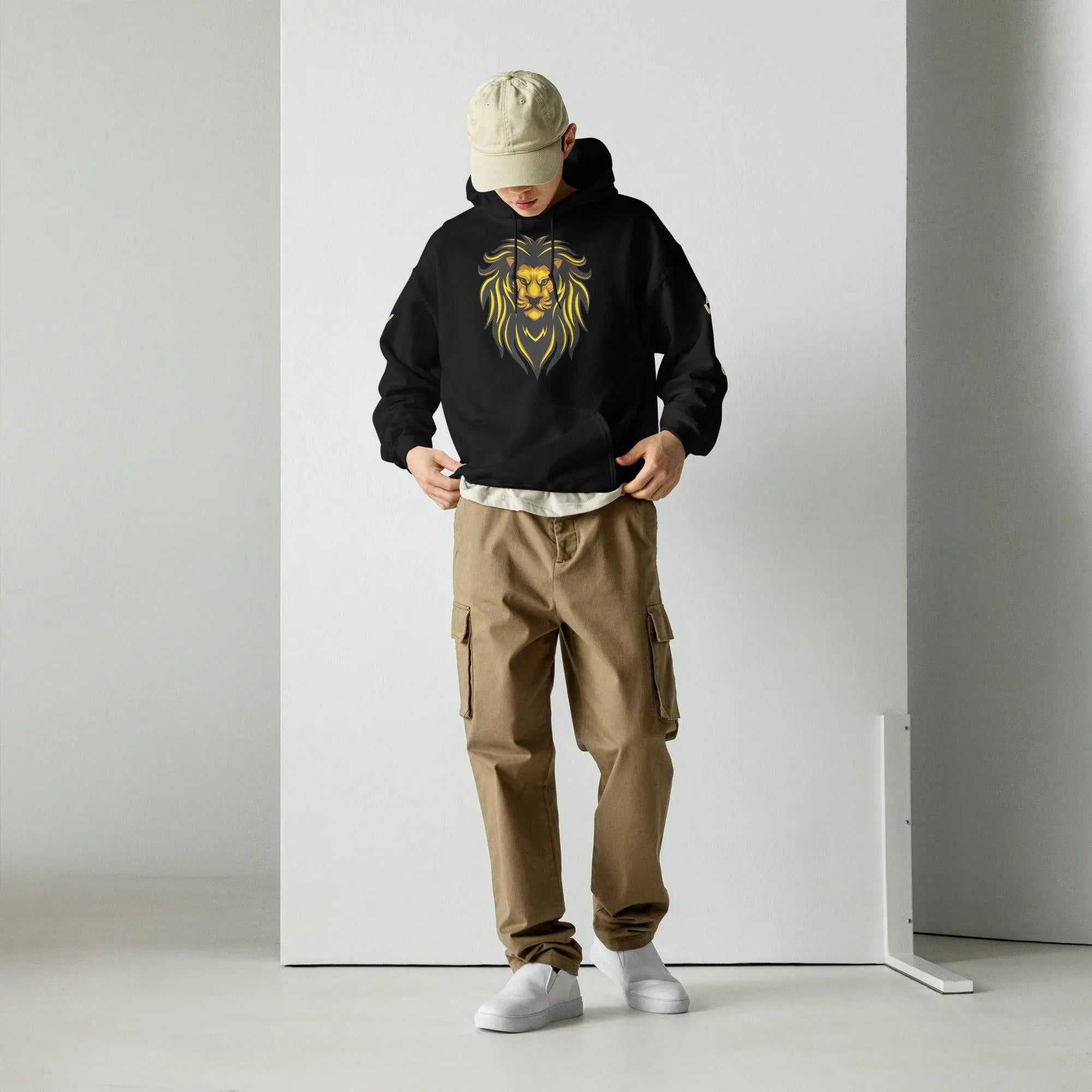 Baliveno Lion HoodieBaliveno Lion HoodieStay cozy and stylish with the ultra-soft Baliveno Lion Graphic Printed Lightweight Pullover Hoodie Sweatshirt. This casual pullover features an eye-catching lion gr[Bal]