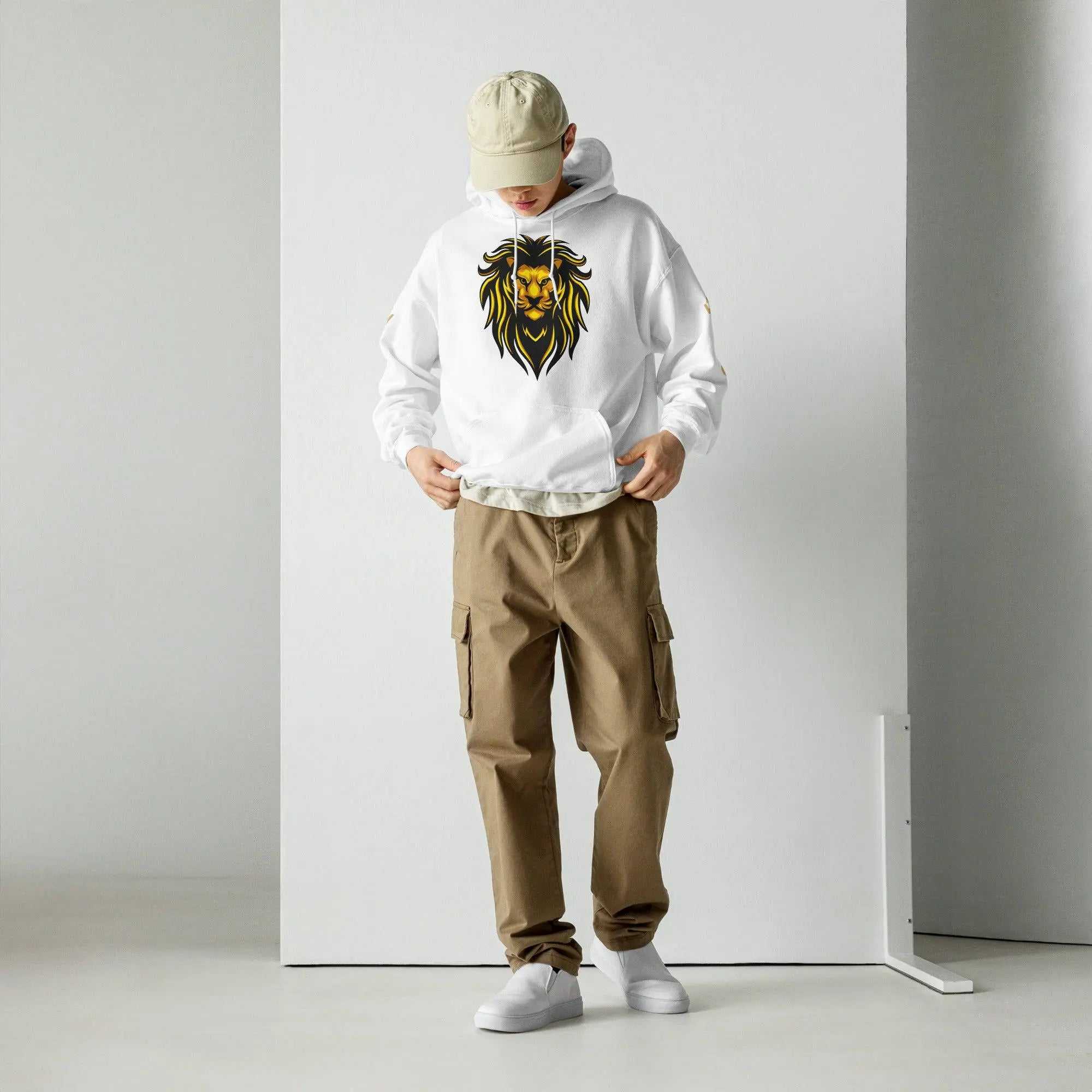 Baliveno Lion HoodieBaliveno Lion HoodieStay cozy and stylish with the ultra-soft Baliveno Lion Graphic Printed Lightweight Pullover Hoodie Sweatshirt. This casual pullover features an eye-catching lion gr[Bal]