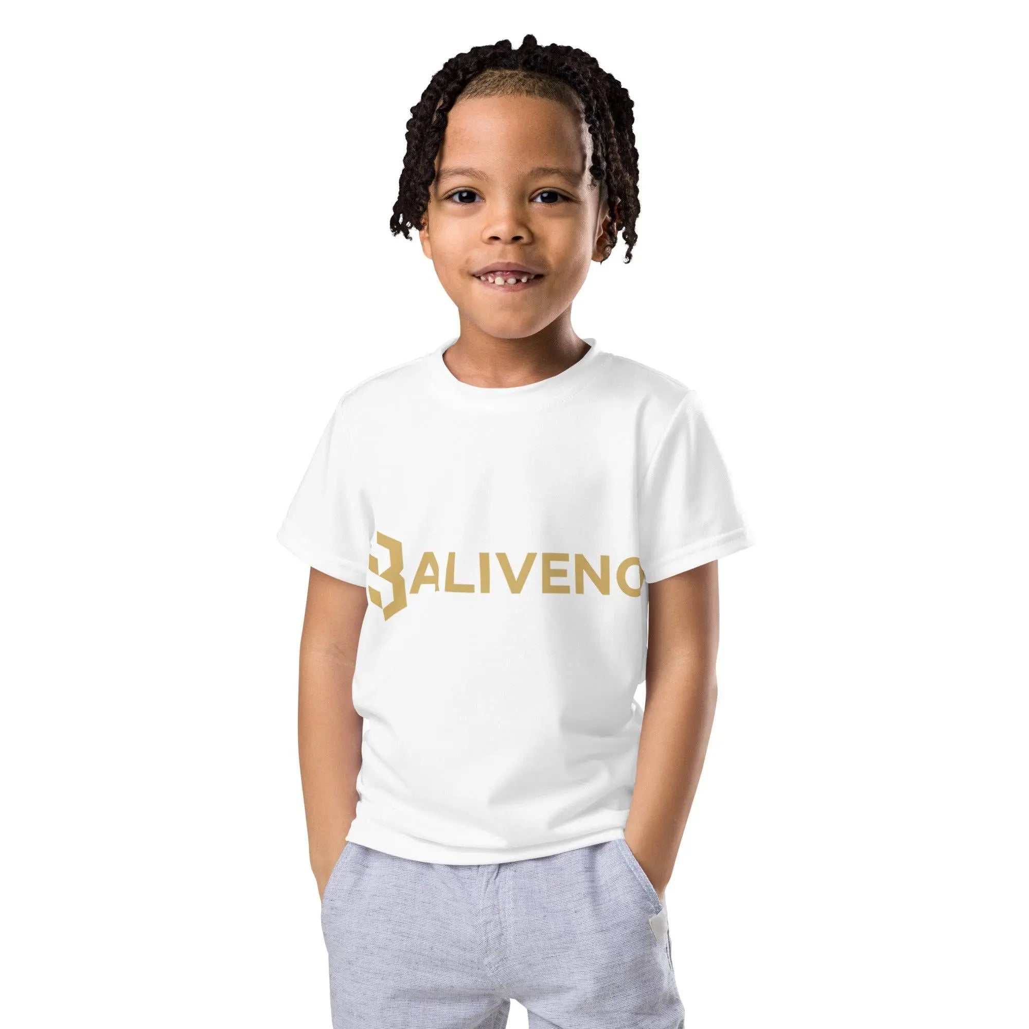 Kids Crew NeckKids crew neck t-shirtGive your kids a wardrobe essential that ticks all the boxes with our Kids Crew Neck T-Shirt. This colorful tee not only boasts a vibrant design that looks great but[Bal]
