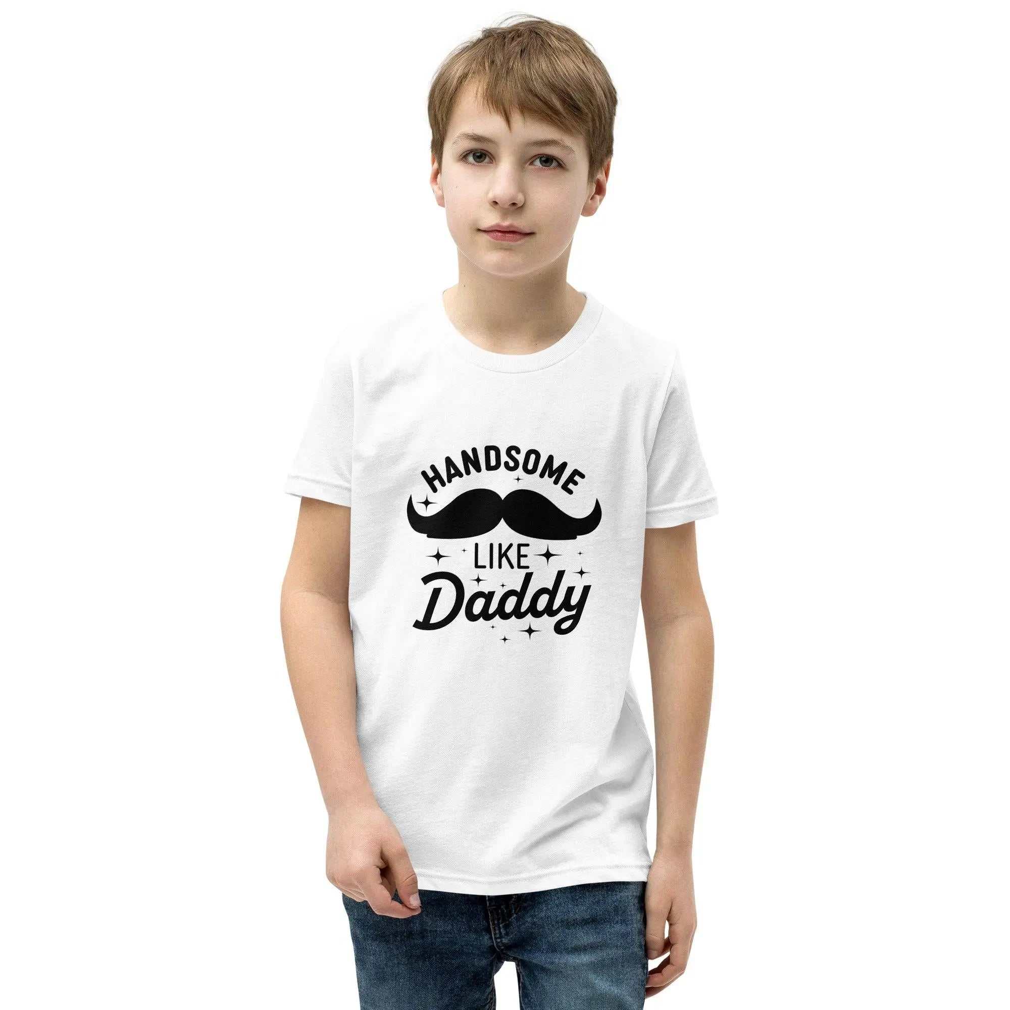 Handsome Like DaddyHandsome Like Daddy T-ShirtElevate your little one's style with our Handsome Like Daddy T-Shirt. This tee is destined to become a favorite in any youngster's wardrobe, thanks to its unbeatable[Bal]