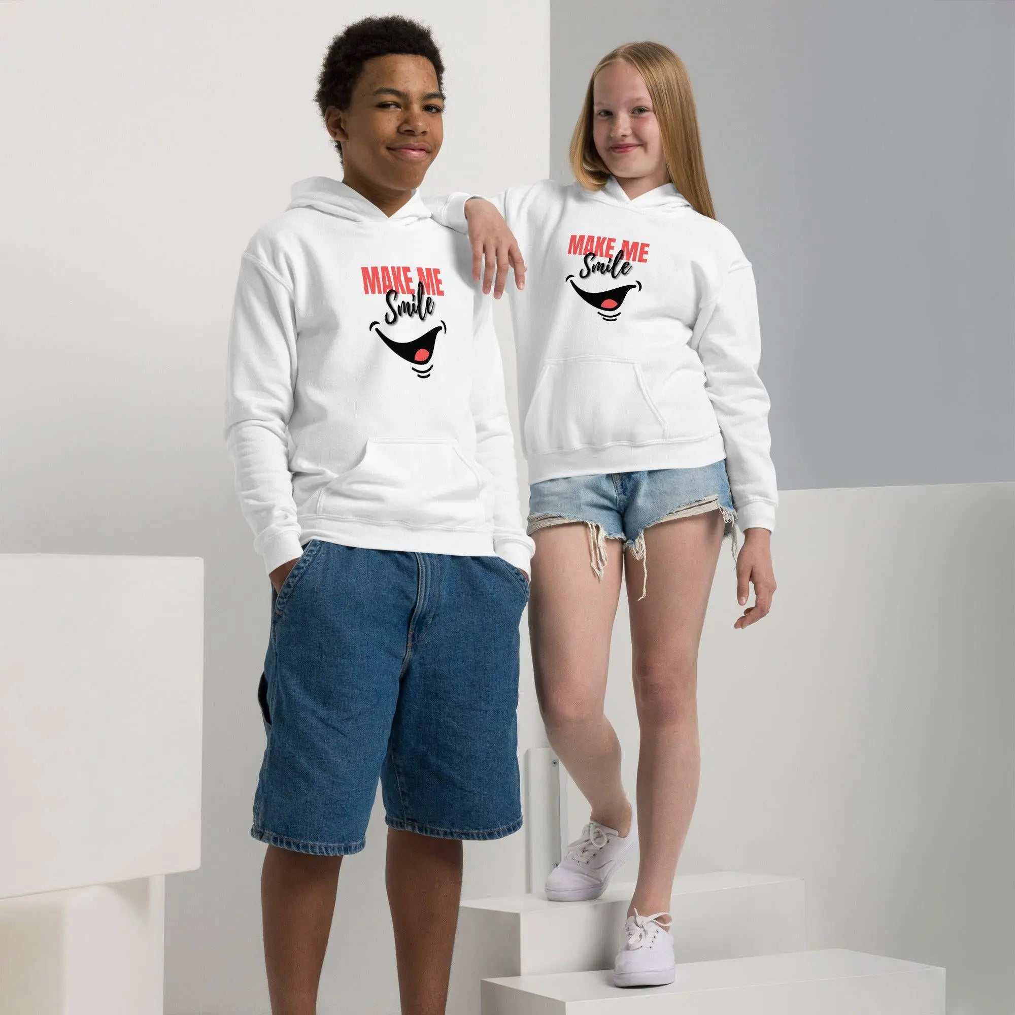 Make Me Smile HoodieMake Me Smile HoodieElevate your child's comfort and style with our Make Me Smile Hoodie, crafted for ultimate comfort and durability. Ideal for active children, this hoodie is designed[Bal]