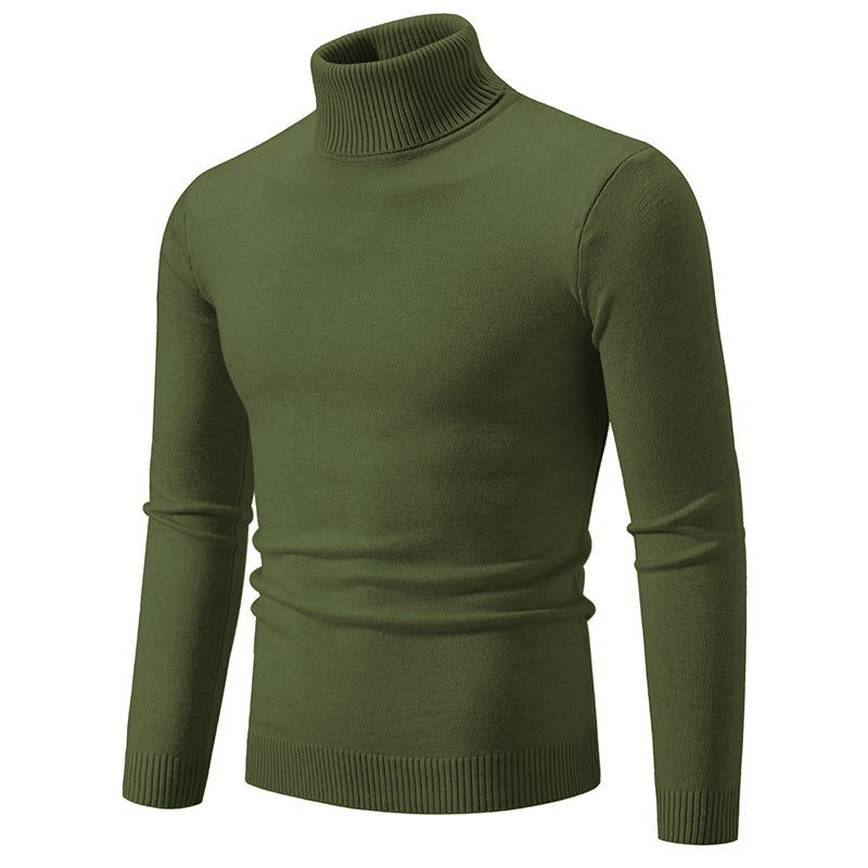 Mens Slim-Fit Turtleneck Sweater In Plus Sizes Knitted Base Layer - Image 3