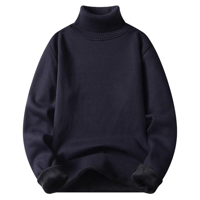 New Solid Black Knitted Mens Fleece-lined Base Layer - Image 5