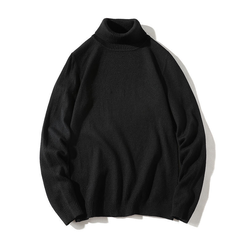 New Solid Black Knitted Mens Fleece-lined Base Layer - Image 10