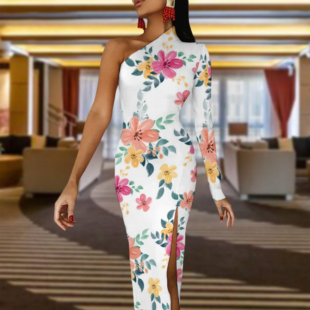 Half Sleeve Slit Dress