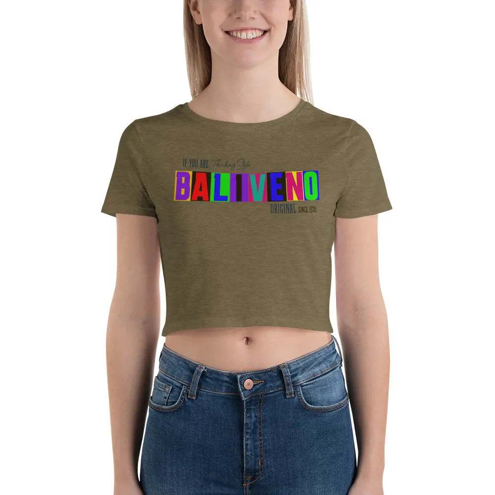 Baliveno Women’s Crop Tee, Baliveno Fashion, Cotton Tee, Womens Tee, CThe season's trendiest garment - the crop top. This top is tight-fitting but still incredibly comfortable, and it hits just above the navel.

• 52% combed ring-spuBALIVENO FASHION HOUSE LTDBaliveno Women’s Crop Tee, Baliveno Fashion, Cotton Tee, Womens Tee, Crop Top, Womens Crop Tshirt,BALIVENO FASHION HOUSE LTD